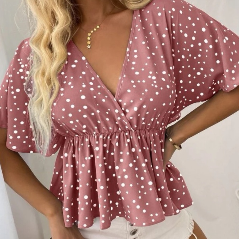 Pink Polka dot Blouse
